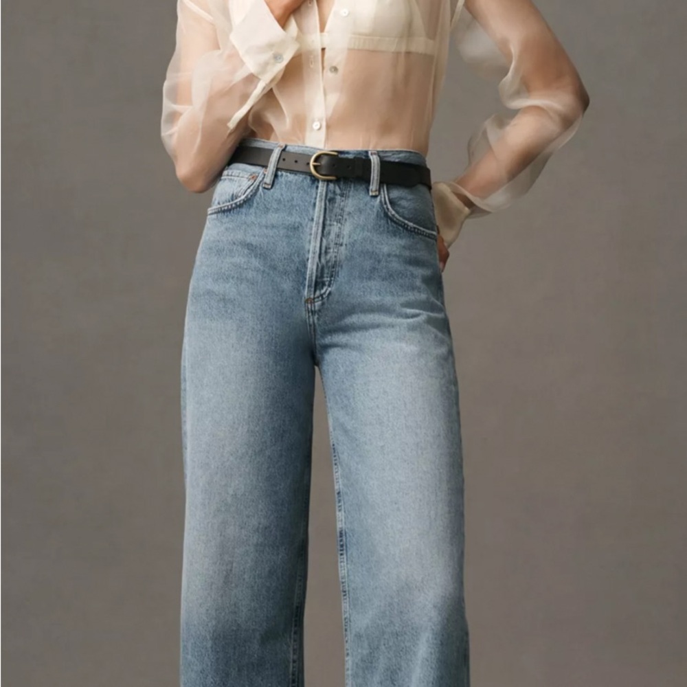 Agolde REN High Rise Blue Jeans Wide Leg Cropped